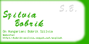 szilvia bobrik business card